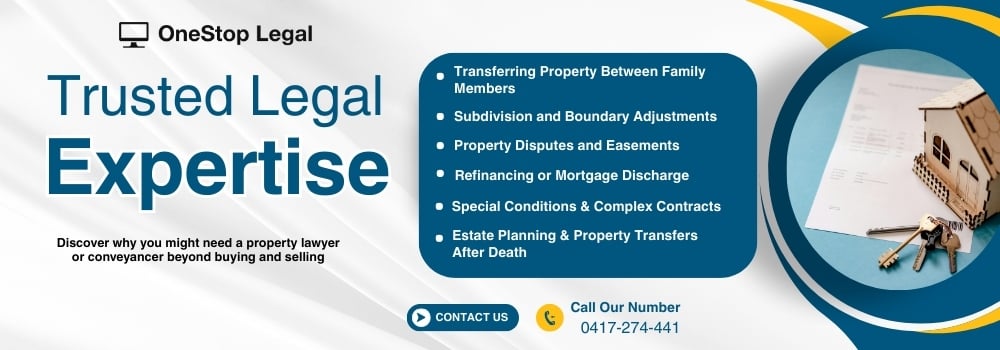 Discover why you might need a property lawyer or conveyancer beyond buying and selling. OneStop Legal explains title transfers, settlements, and other property matters in Queensland.