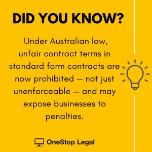 Learn how unfair contract terms laws apply in Australia and why reviewing your contracts is essential to ensure compliance and reduce risk.